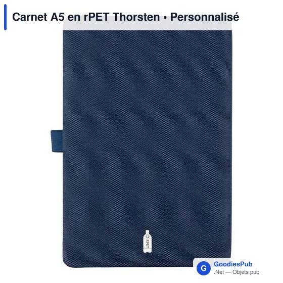 Carnet A5 personnalisable en rPET Thorsten avec logo - Image 12