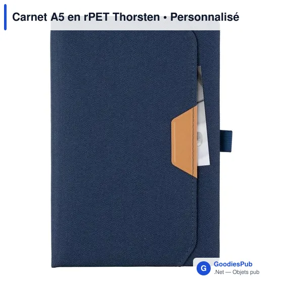 Carnet A5 personnalisable en rPET Thorsten avec logo - Image 3