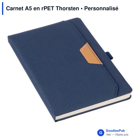 Carnet A5 personnalisable en rPET Thorsten avec logo - Image 4