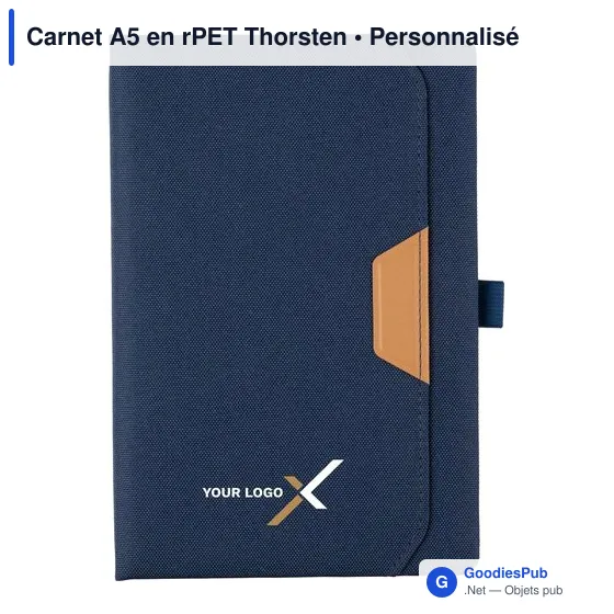 Carnet A5 personnalisable en rPET Thorsten avec logo - Image 7