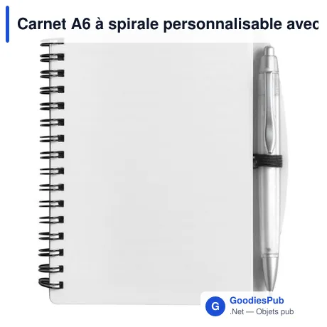 Carnet A6 à spirale personnalisable avec logo - Kimora