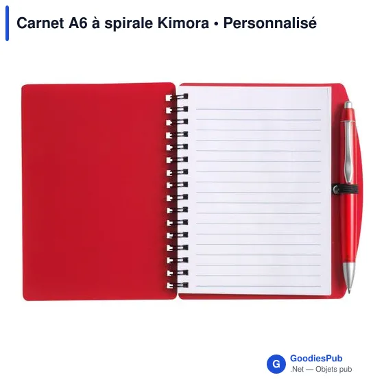 Carnet A6 à spirale personnalisable avec logo - Kimora - Image 7
