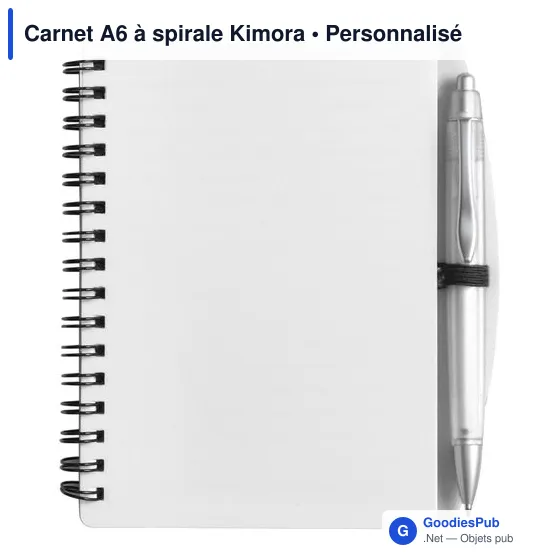 Carnet A6 à spirale personnalisable avec logo - Kimora - Image 8