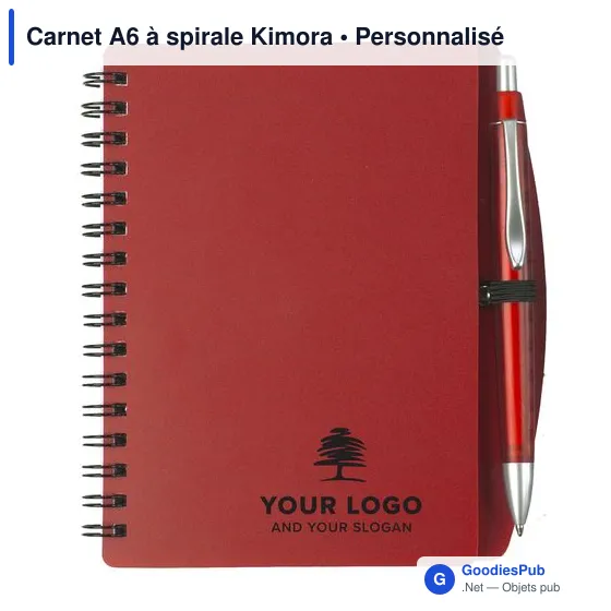 Carnet A6 à spirale personnalisable avec logo - Kimora - Image 9