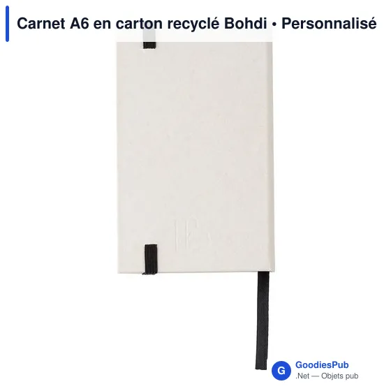 Carnet A6 personnalisable en carton recyclé avec logo - Bohdi - Image 2