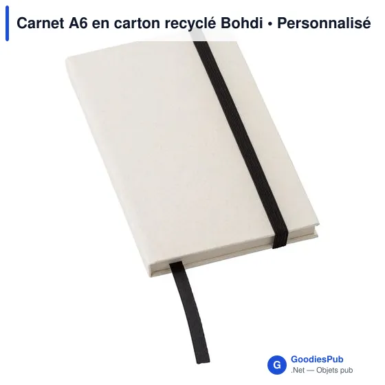 Carnet A6 personnalisable en carton recyclé avec logo - Bohdi - Image 6
