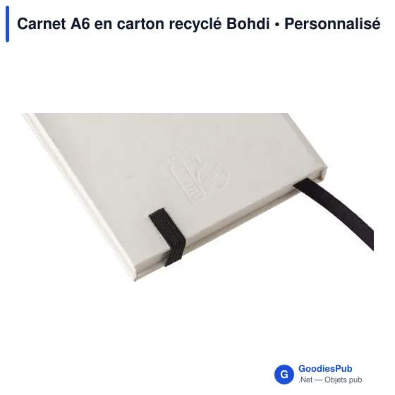 Carnet A6 personnalisable en carton recyclé avec logo - Bohdi - Image 7