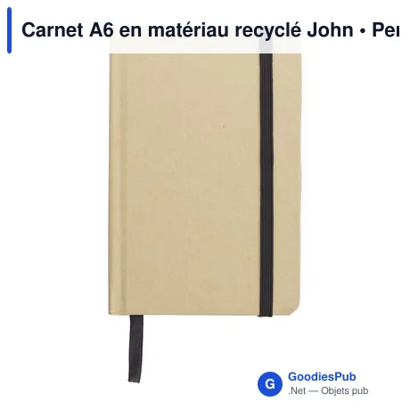 Carnet A6 en matériau recyclé John