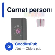 Carnet personnalisable A6 en PU et papier FSC avec logo - Format poche - Miniature 1