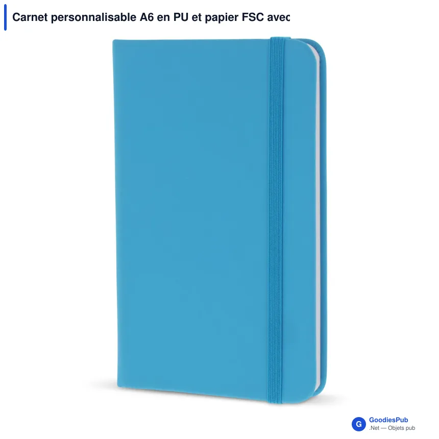 Carnet personnalisable A6 en PU et papier FSC avec logo - Format poche - Image 2