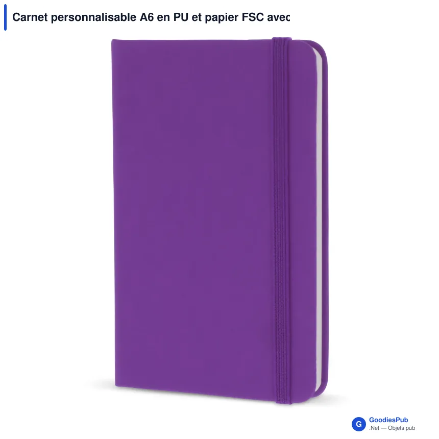 Carnet personnalisable A6 en PU et papier FSC avec logo - Format poche - Image 11