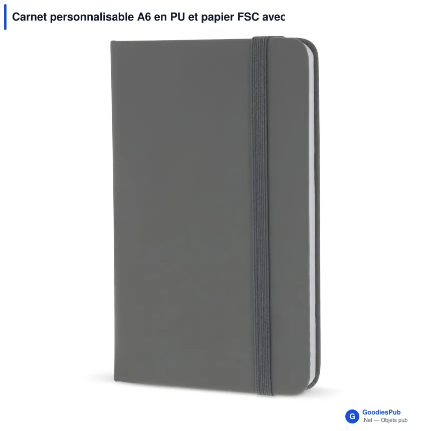 Carnet personnalisable A6 en PU et papier FSC avec logo - Format poche - Image 12