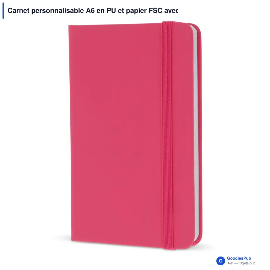 Carnet personnalisable A6 en PU et papier FSC avec logo - Format poche - Image 3