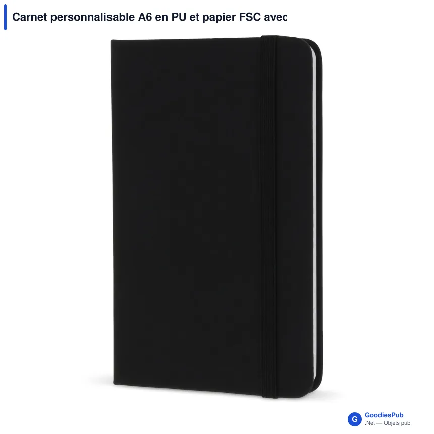 Carnet personnalisable A6 en PU et papier FSC avec logo - Format poche - Image 4
