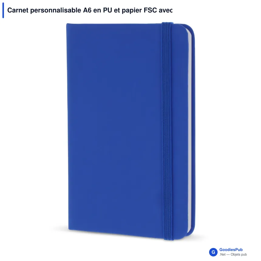 Carnet personnalisable A6 en PU et papier FSC avec logo - Format poche - Image 5