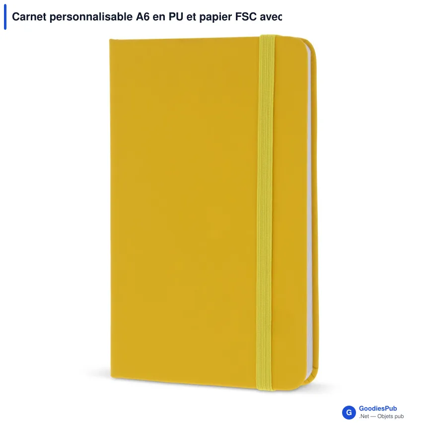 Carnet personnalisable A6 en PU et papier FSC avec logo - Format poche - Image 6