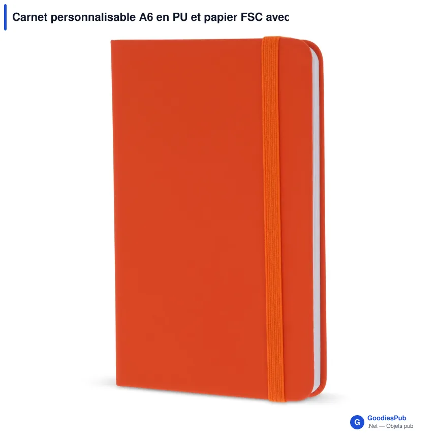 Carnet personnalisable A6 en PU et papier FSC avec logo - Format poche - Image 7