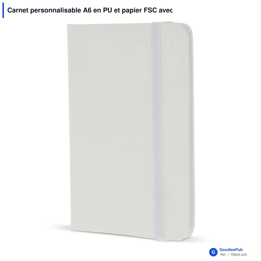 Carnet personnalisable A6 en PU et papier FSC avec logo - Format poche - Image 8