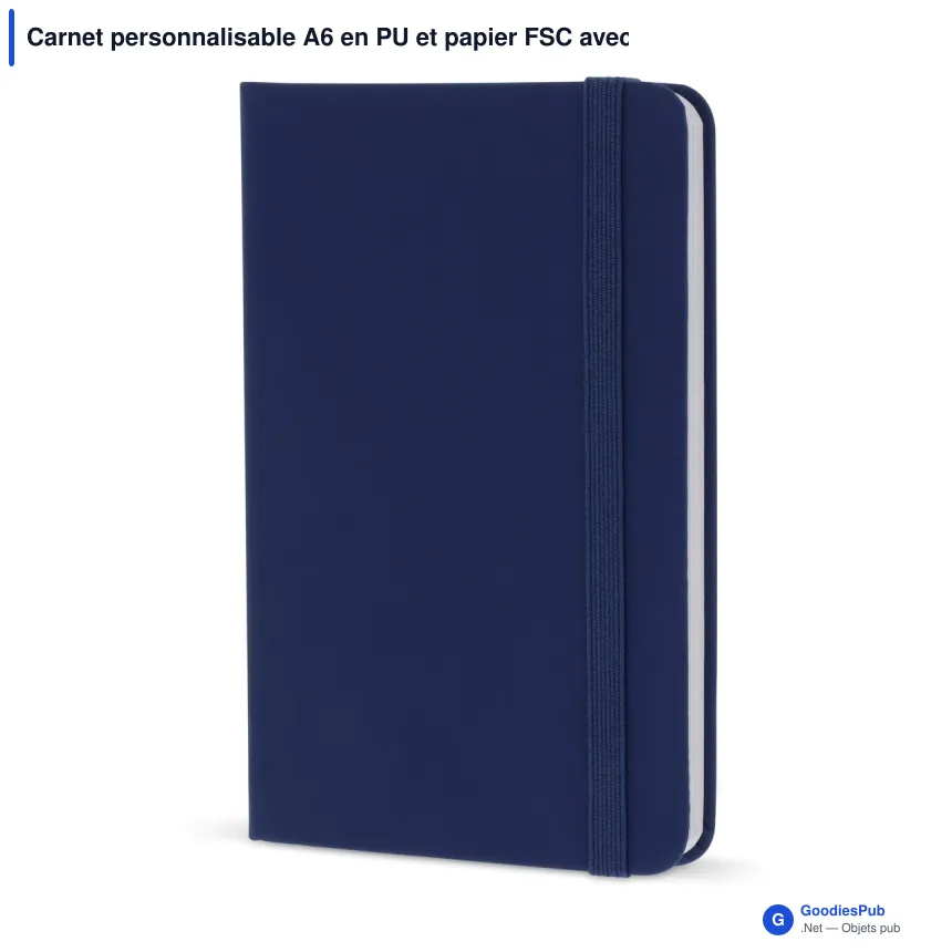 Carnet personnalisable A6 en PU et papier FSC avec logo - Format poche - Image 9