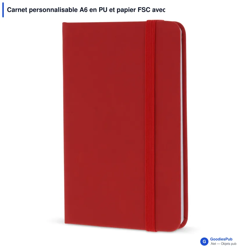 Carnet personnalisable A6 en PU et papier FSC avec logo - Format poche - Image 10