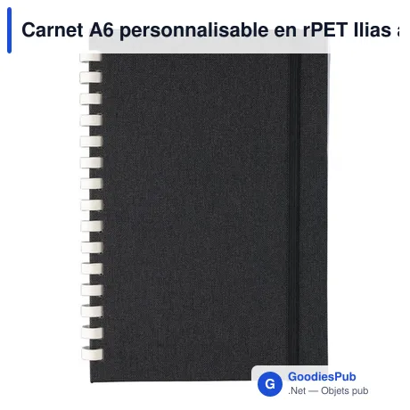 Carnet A6 personnalisable en rPET Ilias avec logo