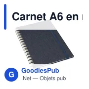 Carnet A6 personnalisable en rPET Ilias avec logo - Miniature 2