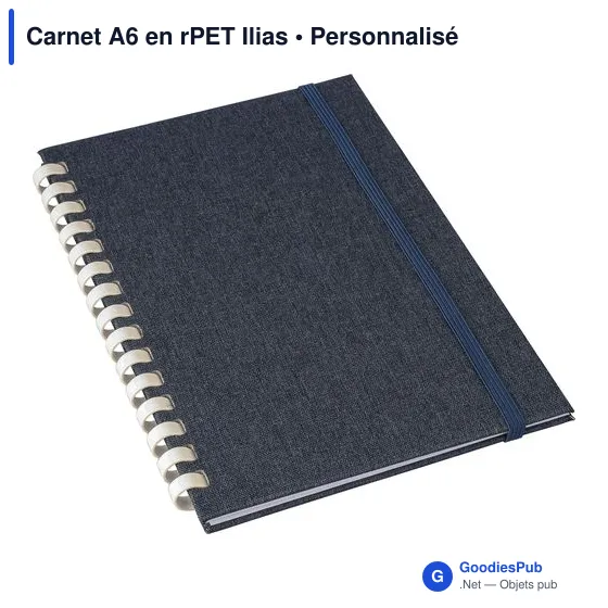 Carnet A6 personnalisable en rPET Ilias avec logo - Image 2