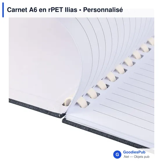 Carnet A6 personnalisable en rPET Ilias avec logo - Image 11