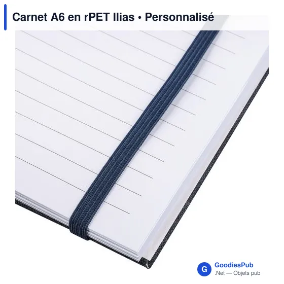 Carnet A6 personnalisable en rPET Ilias avec logo - Image 12