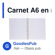 Carnet A6 personnalisable en rPET Ilias avec logo - Miniature 5