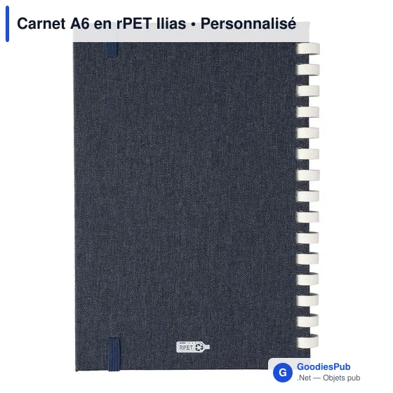 Carnet A6 personnalisable en rPET Ilias avec logo - Image 6