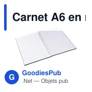 Carnet A6 personnalisable en rPET Ilias avec logo - Miniature 7
