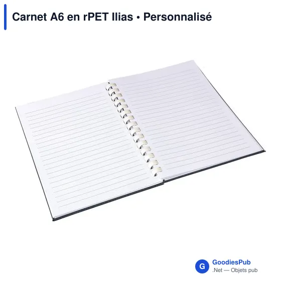 Carnet A6 personnalisable en rPET Ilias avec logo - Image 7