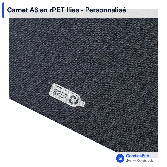 Carnet A6 personnalisable en rPET Ilias avec logo - Image 8