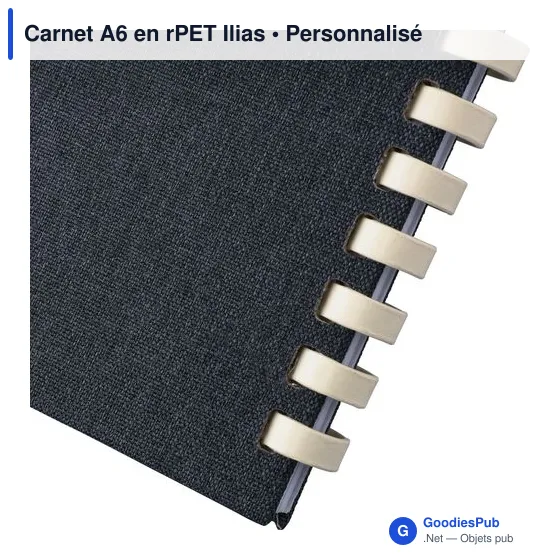 Carnet A6 personnalisable en rPET Ilias avec logo - Image 9