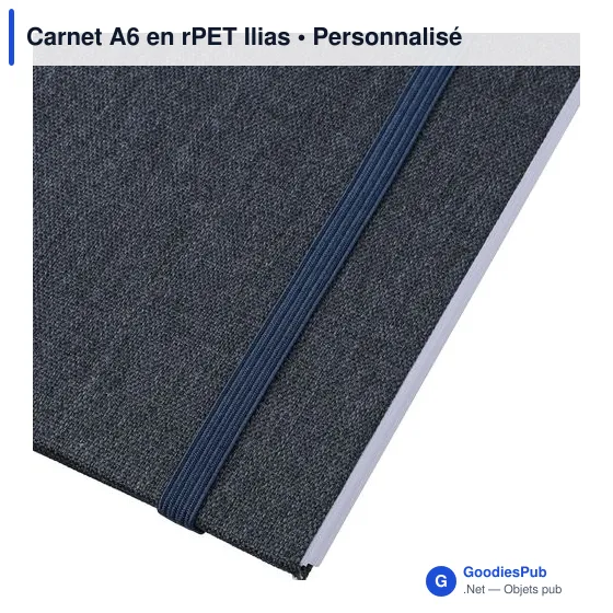 Carnet A6 personnalisable en rPET Ilias avec logo - Image 10