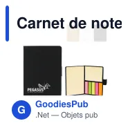 Carnet de notes personnalisable à marque-pages avec logo - Compact - Miniature 1