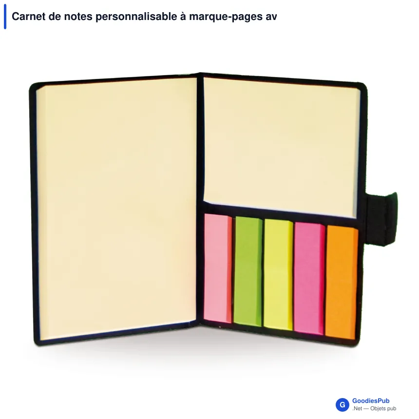 Carnet de notes personnalisable à marque-pages avec logo - Compact - Image 2