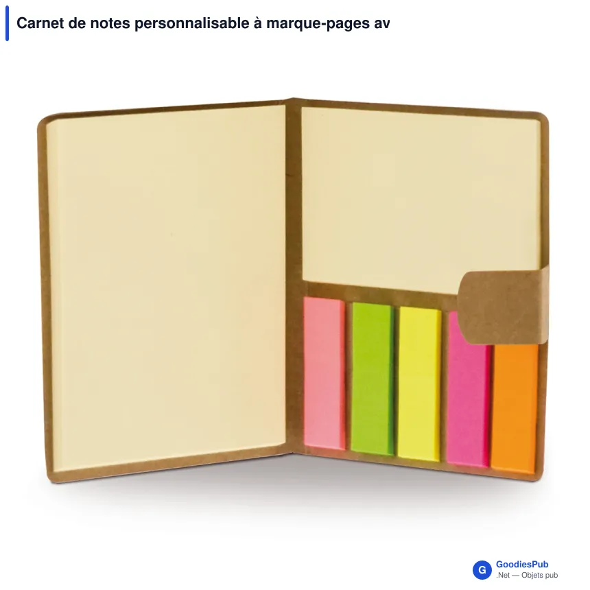 Carnet de notes personnalisable à marque-pages avec logo - Compact - Image 3