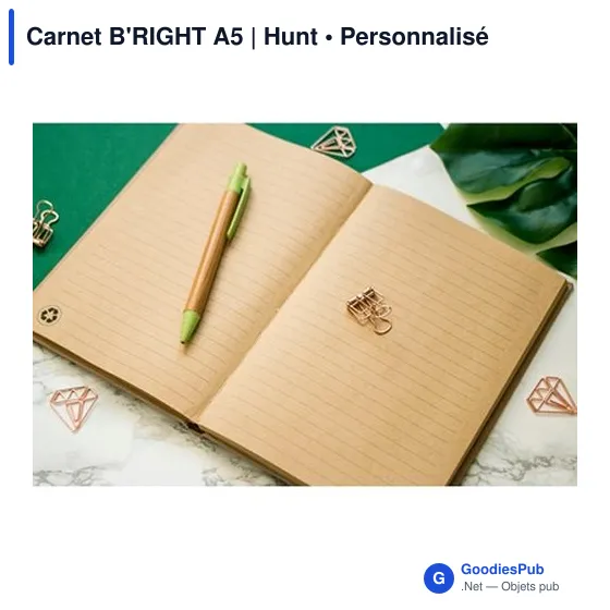 Carnet B'RIGHT A5 personnalisable avec logo - Hunt - Image 3