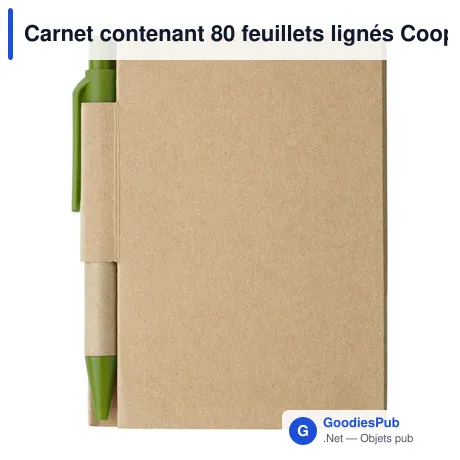 Carnet contenant 80 feuillets lignés Cooper
