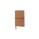 Variante Marron clair - Carnet personnalisable A5 en cuir recyclé avec logo - Couverture cuir recyclé