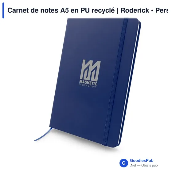Carnet de notes A5 en PU recyclé | Roderick - Image 1