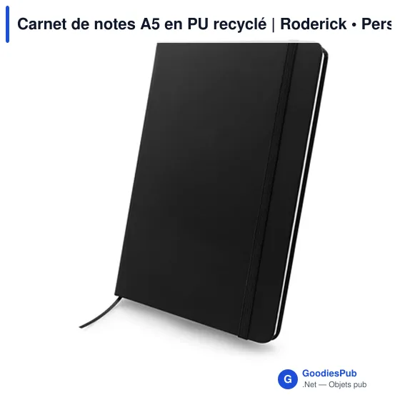 Carnet de notes A5 en PU recyclé | Roderick - Image 11