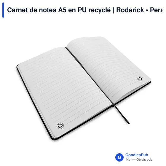 Carnet de notes A5 en PU recyclé | Roderick - Image 12