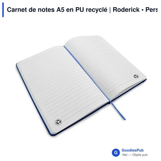 Carnet de notes A5 en PU recyclé | Roderick - Image 4