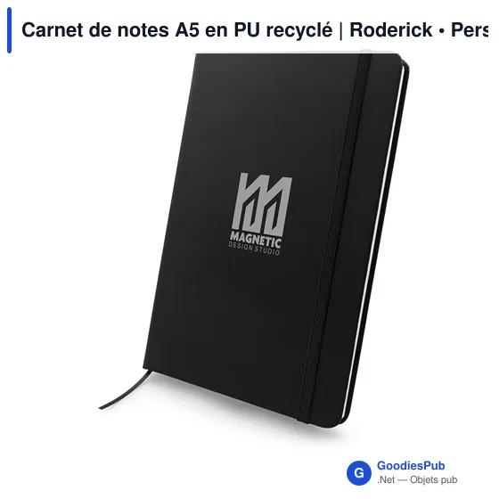 Carnet de notes A5 en PU recyclé | Roderick - Image 9