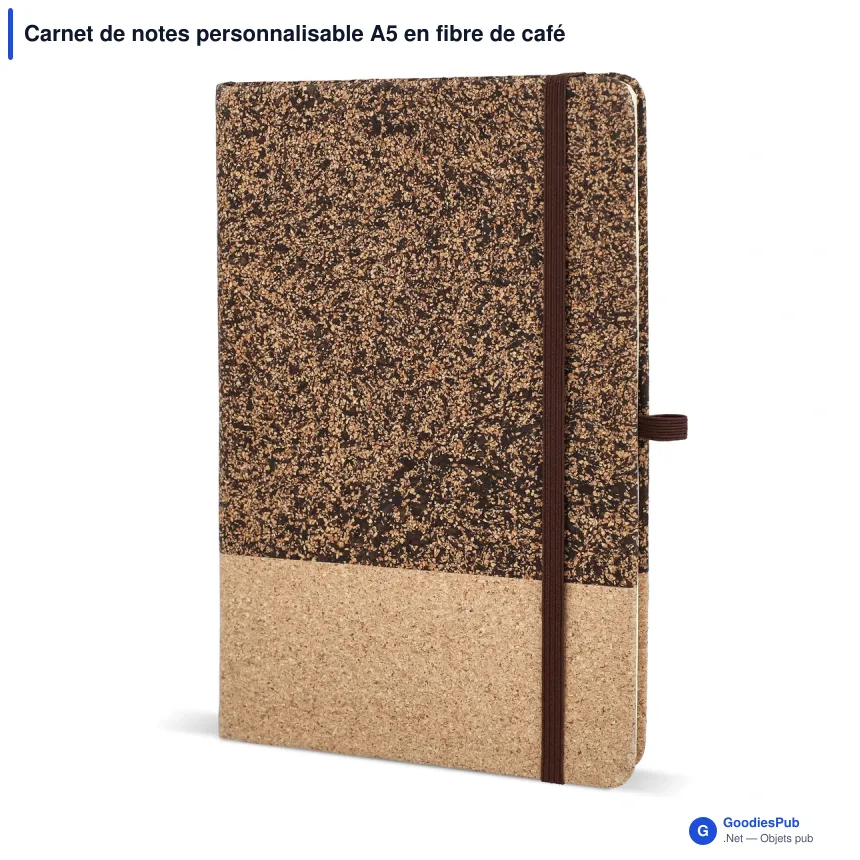 Carnet de notes personnalisable A5 en fibre de café avec logo - Café Moulu - Image 2