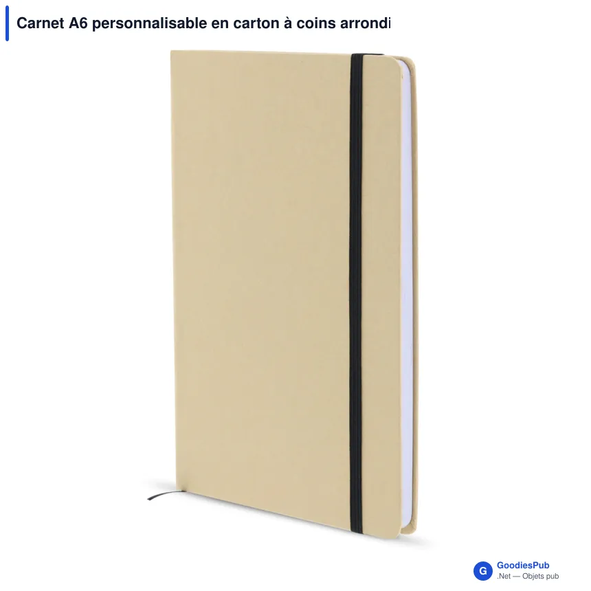 Carnet A6 personnalisable en carton à coins arrondis avec logo - Eco - Image 2