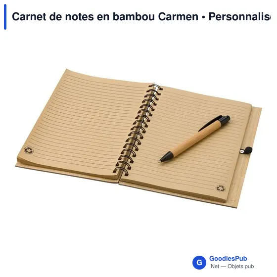 Carnet de notes en bambou Carmen - Image 3
